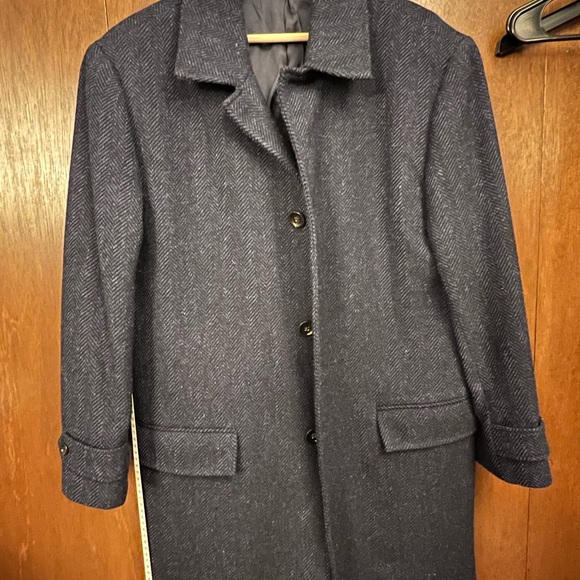 J.Crew Ludlow Oversize Coat Heather Herringbone Wool British Cloth 40S Navy - Picture 5 of 11